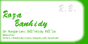 roza banhidy business card